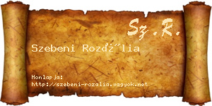 Szebeni Rozália névjegykártya