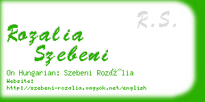 rozalia szebeni business card